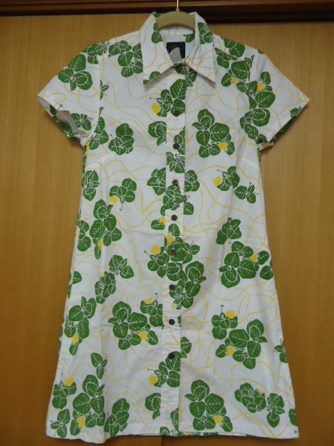 □美品□ハワイ製□Sig Zane シグゼーン□ワンピース□size:S□葉柄の