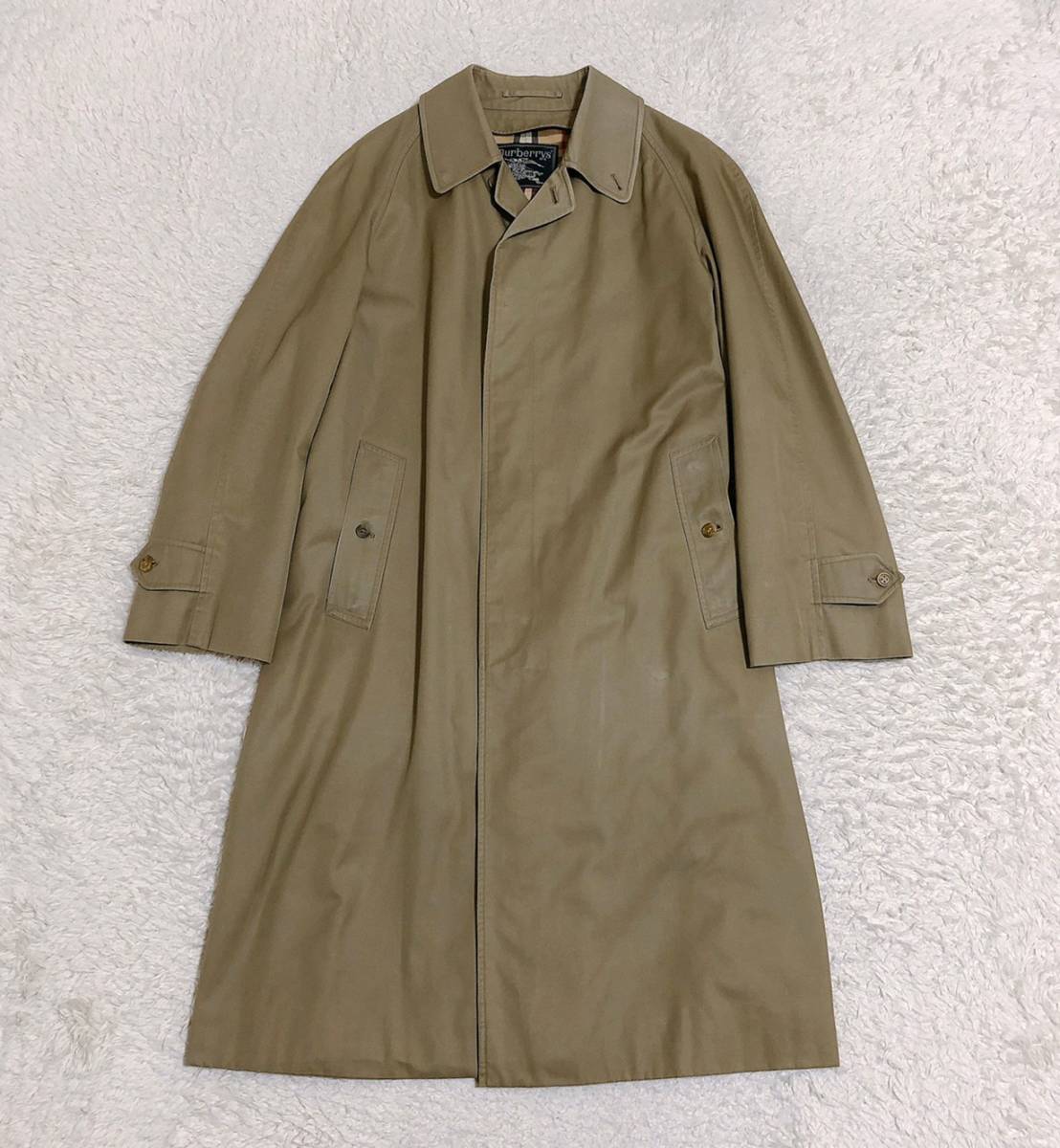 3414 Burberrys バーバリー ステンカラー コート 王道 トラディショナル ノバチェック 比翼仕立て 春秋重宝 メンズ ベージュ L相当 の落札情報詳細 ヤフオク落札価格情報 オークフリー スマートフォン版