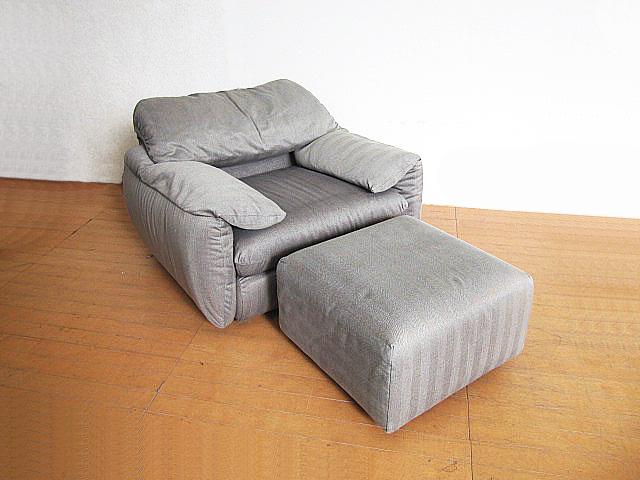 中古品 HUKLA/フクラ「EDINA/エディナ」 シングルソファ+オットマン 1P