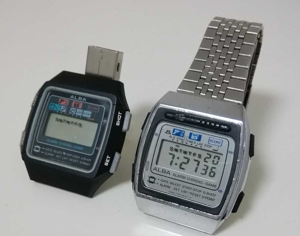 ★希少 80s SEIKO ALBA Alarm Chrono-Game 腕時計 Vintage Seiko Alba Game Watch 1981 Sega Gunman ALARM CHRONO
