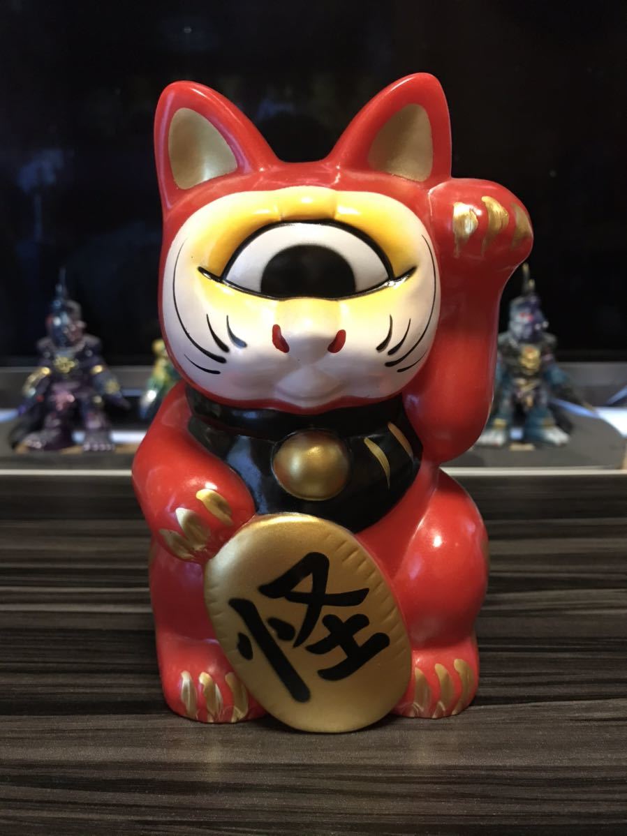 フォーチュンキャット 赤ダルマ 怪獣太郎限定 リアルヘッド