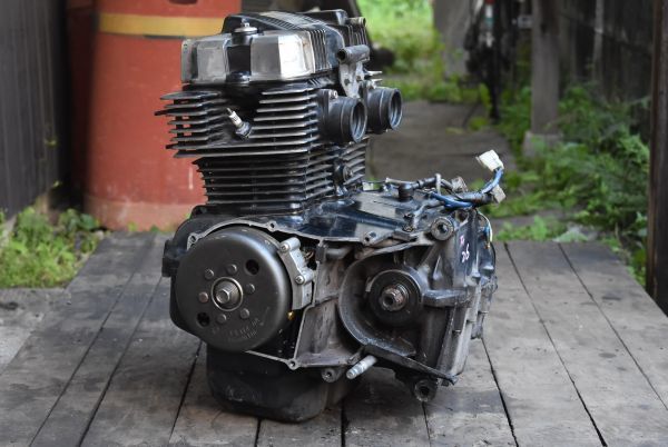 CB250nエンジン 当時物 純正 CB400N エンジンASSY キック無し 6速 黒 0026