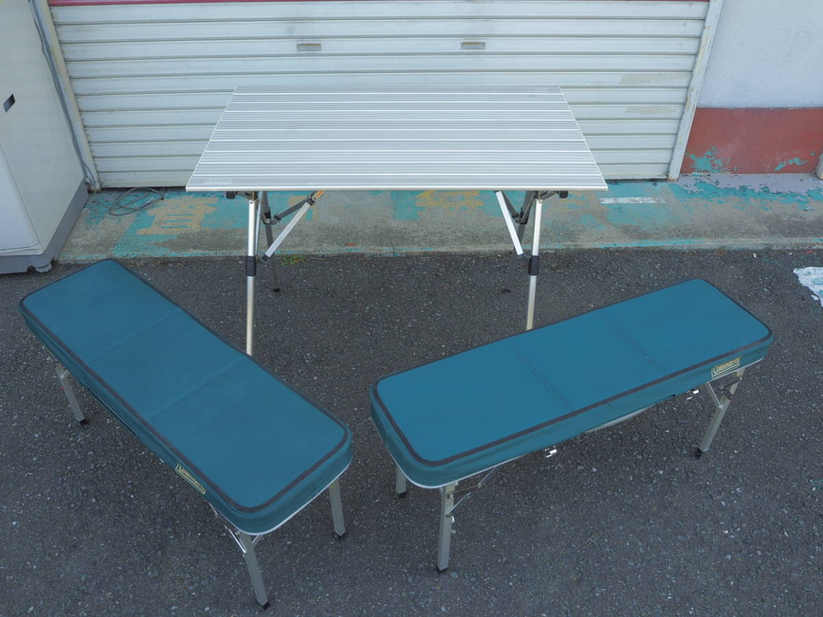 114k236e00 Coleman コールマン 折りたたみ式 ピクニックベンチセット テーブル チェア アウトドア シートクッション付き 065 の落札情報詳細 ヤフオク落札価格情報 オークフリー スマートフォン版