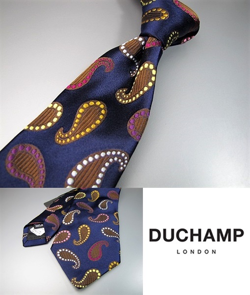 新品 5 12終了 新品 英国製ハンドメイドの気品 1 6万 Duchamp ドゥシャン ペイズリーの上質感 肉厚シルクネクタイ 阪急メンズ の落札情報詳細 ヤフオク落札価格情報 オークフリー
