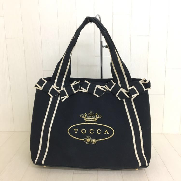 H097 人気 Tocca トッカ ハンド トート バッグ 黒 ブラック リボン 刺繍 キャンバス地 肩がけ カバン 鞄 Bag 可愛い の落札情報詳細 ヤフオク落札価格情報 オークフリー スマートフォン版