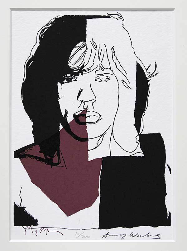 アンディ・ウォーホル 直筆サイン シルク 証明書「ミック・ジャガー