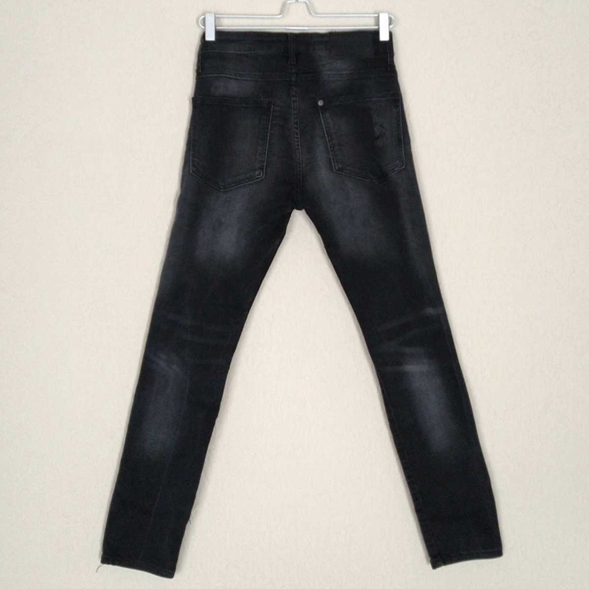 H M ストレッチ スキニー ブラック ジーンズ W29 74cm メンズ エイチアンドエム ダメージ加工 スリム デニムパンツ 細身 ボタンフライ の落札情報詳細 ヤフオク落札価格情報 オークフリー スマートフォン版
