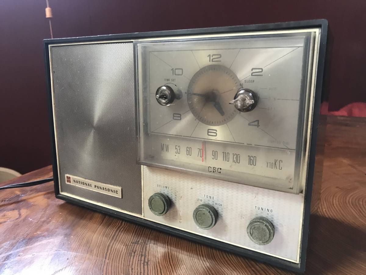 NATIONAL PANASONIC ナショナル CLOCK RADIO RC112 6TRANSISTOR 1DIODE 60c/s