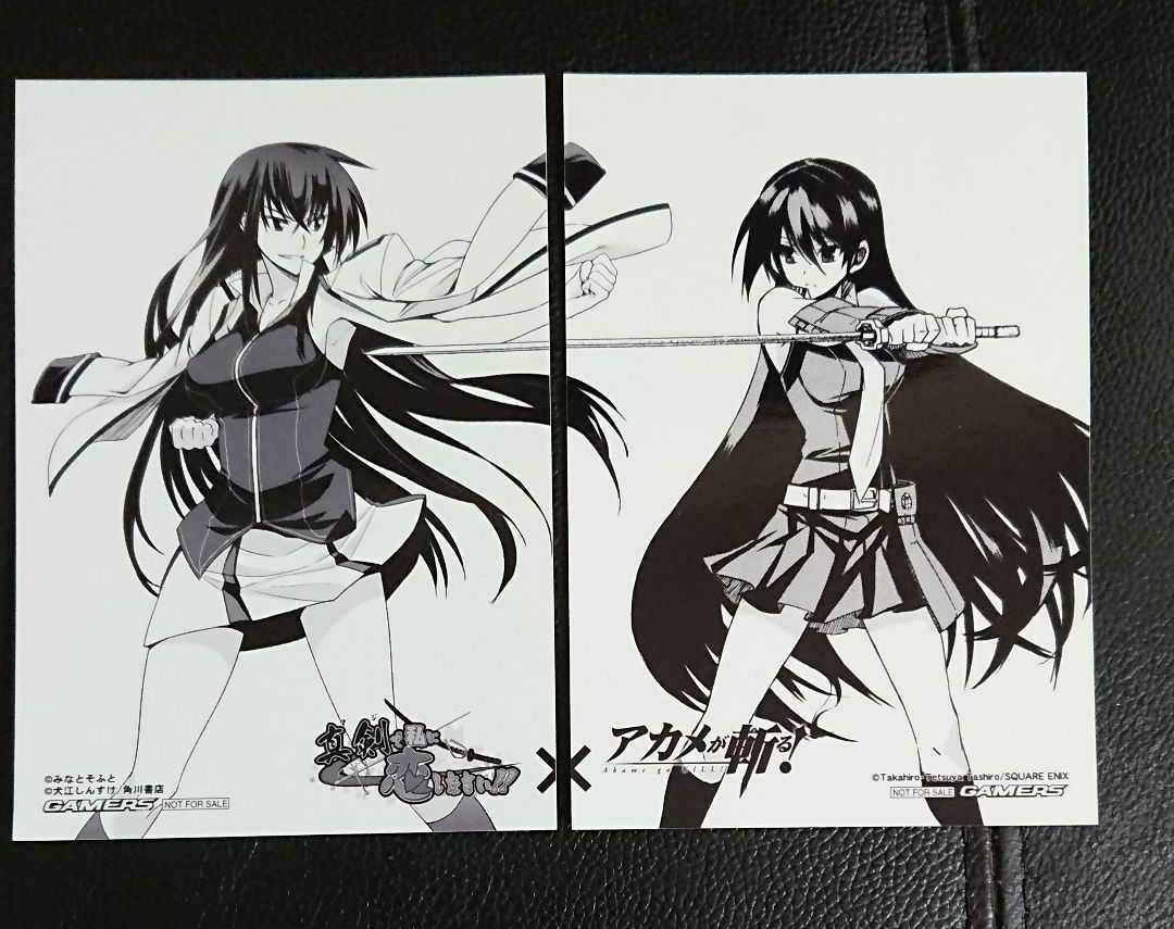 真剣で私に恋しなさい!! アカメが斬る! ブロマイド 2枚 ゲーマーズ 正規品/新 アカメが斬る 複製原画 キャラクターグッズ