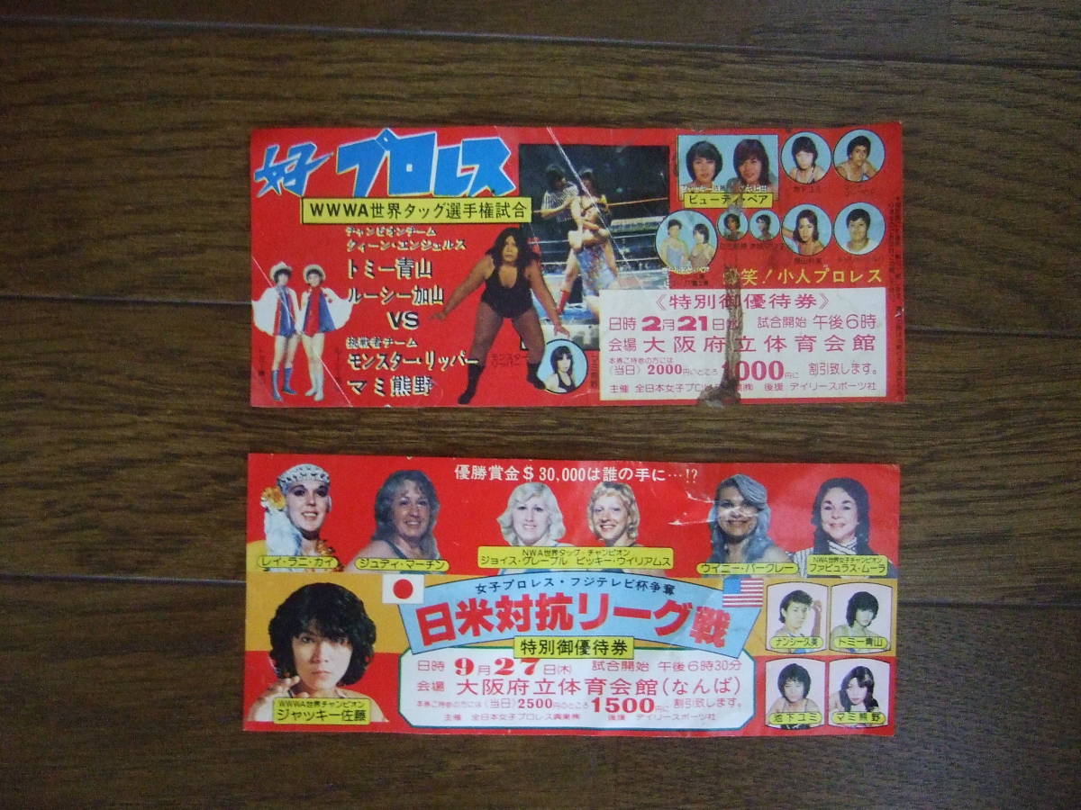 希少❗️ジャパン女子プロレスチケット半券 たたか
