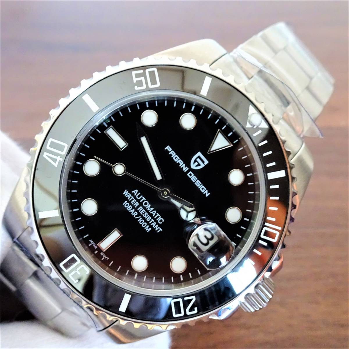 Pagani Design - 日本製ムーブメントNH35搭載の高性能自動巻き！ パガ－ニデザイン PD-1661 メンズ腕時計 日本製 SEIKO NH35 ムーブメント サブマリーナー 自動巻き セラミックベゼル  ステンレススチール サファイアガラス PAGANI DESIGN