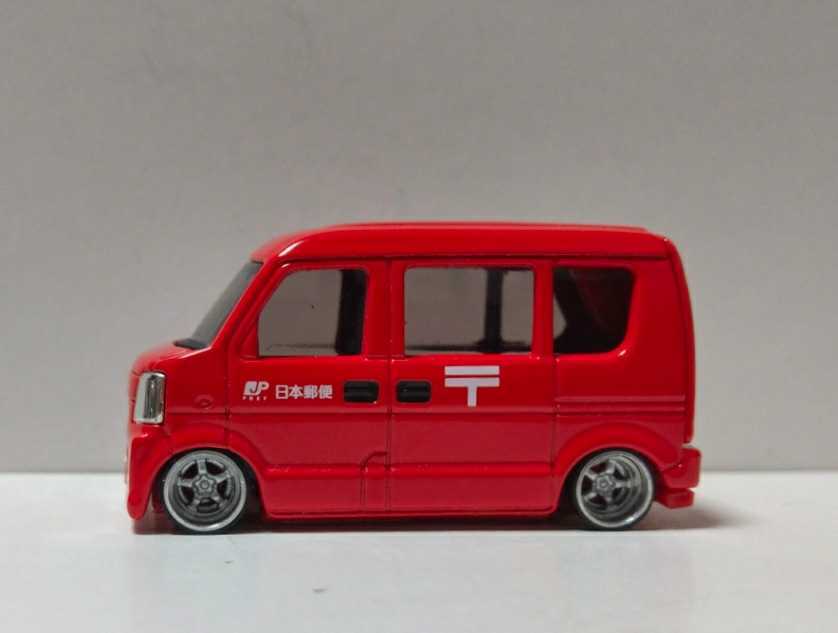 【郵便車☆エブリィ】□改造□トミカ□カスタム□ミニカー□深リム□京商□テスタ風□ 郵便車☆エブリィ】□改造□トミカ□カスタム□ミニカー□深リム