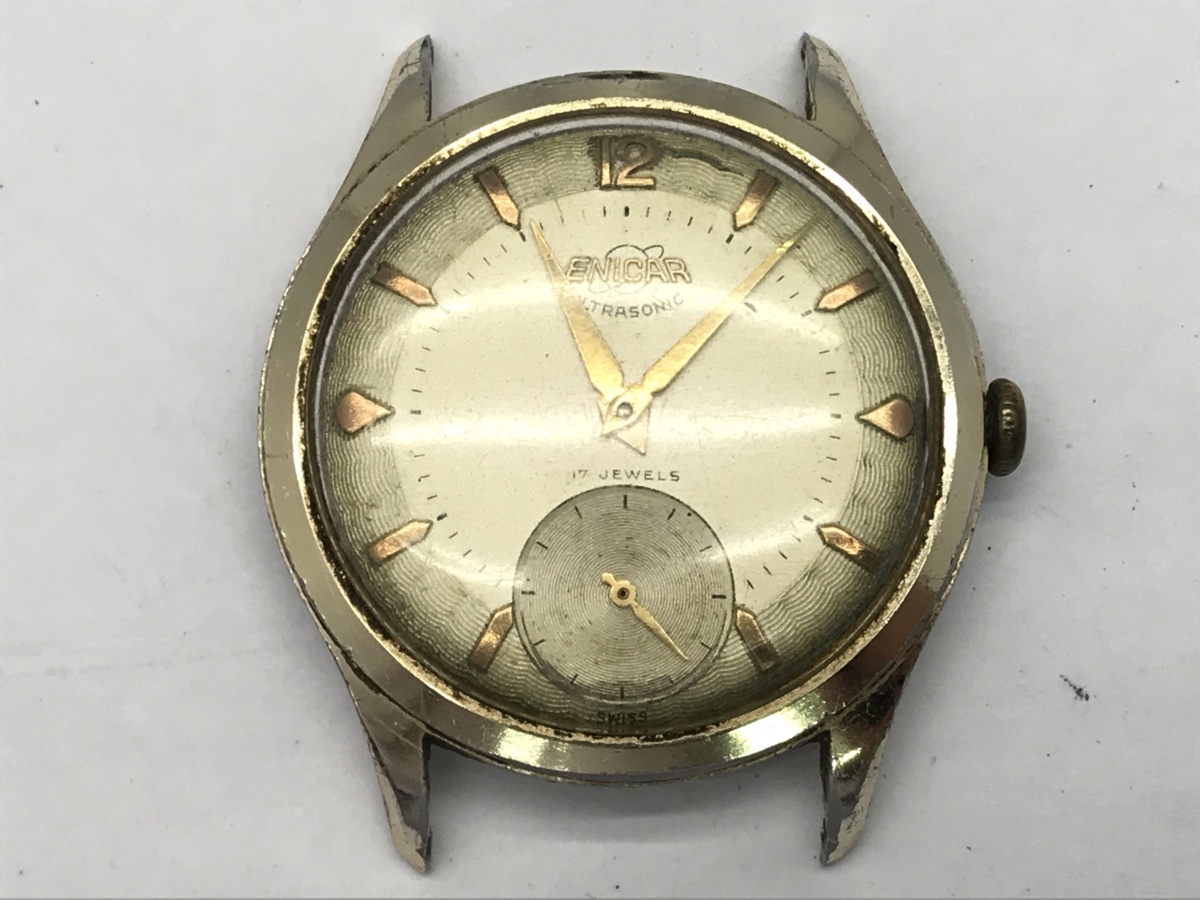 中古 Enicar Ultrasonic 手巻き メンズ 腕時計 フェイスのみ ゴールド ジャンク M0961 の落札情報詳細 ヤフオク落札価格情報 オークフリー スマートフォン版