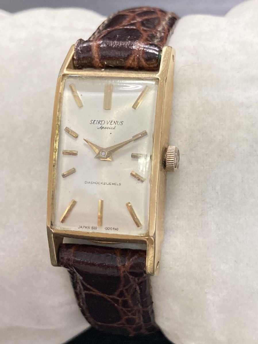 【アンティーク】SEIKO Venus セイコー ヴィーナス K18YG 金無垢 17石 5522 手巻き レディース 腕時計 総重量約24.77g セイコー SEIKO ヴィーナス レディース時計 角型 20ミクロンEGPケース