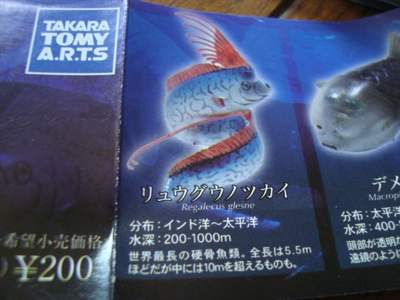 新品 タカラトミーアーツ海水魚フィギュア 不思議生物大百科 深海魚リュウグウノツカイ２個セット未開封生息水深表示台座 の落札情報詳細 ヤフオク落札価格情報 オークフリー スマートフォン版