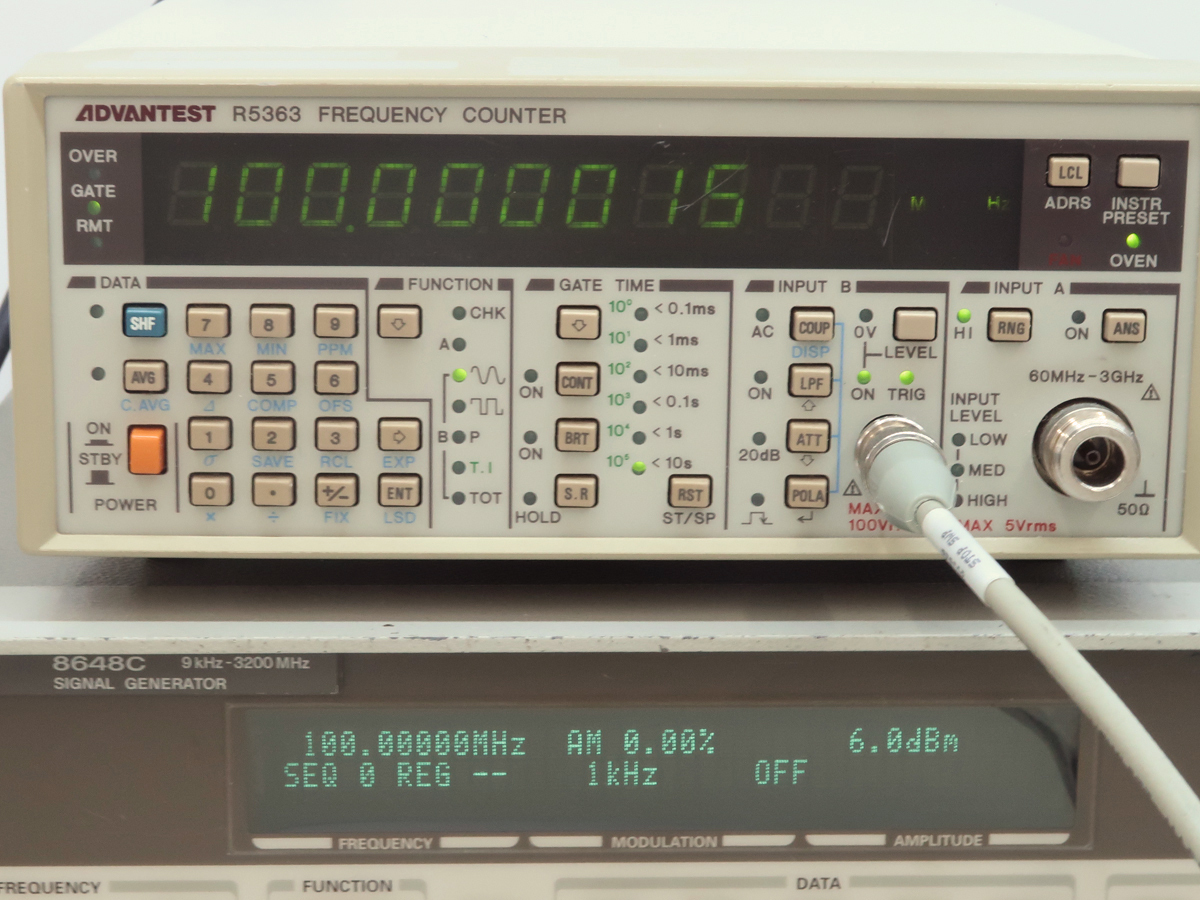 校正 ADVANTEST R5361(TR5825) 周波数カウンター 1GHz 中古 アドバンテスト 周波数カウンタ R5361A (管理番号：UKK