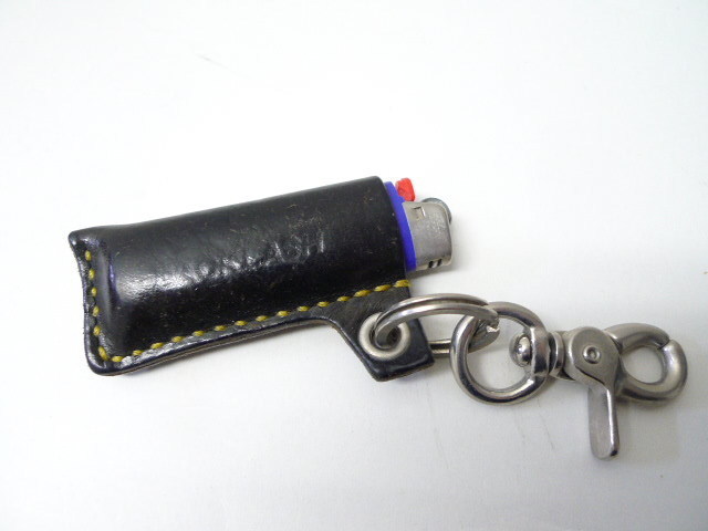 ◇ BACKLASH バックラッシュ レザー ライター カバー キーホルダー 黒