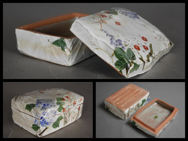 陶函 四季草花 清水焼 俊山窯 2個セット 詳しく 