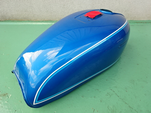 【当時物】スズキ純正gs400 タンク　フロリダブルー GS400 GS400E スズキ純正 ガソリンタンク キャンディーフロリダブルー
