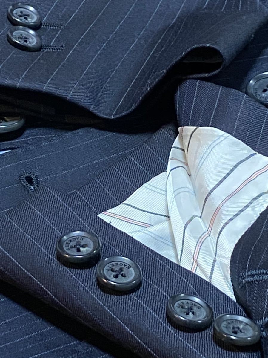 英国 ハケットロンドン HACKETT LONDON スーツ 36 Wパンツ ネイビー