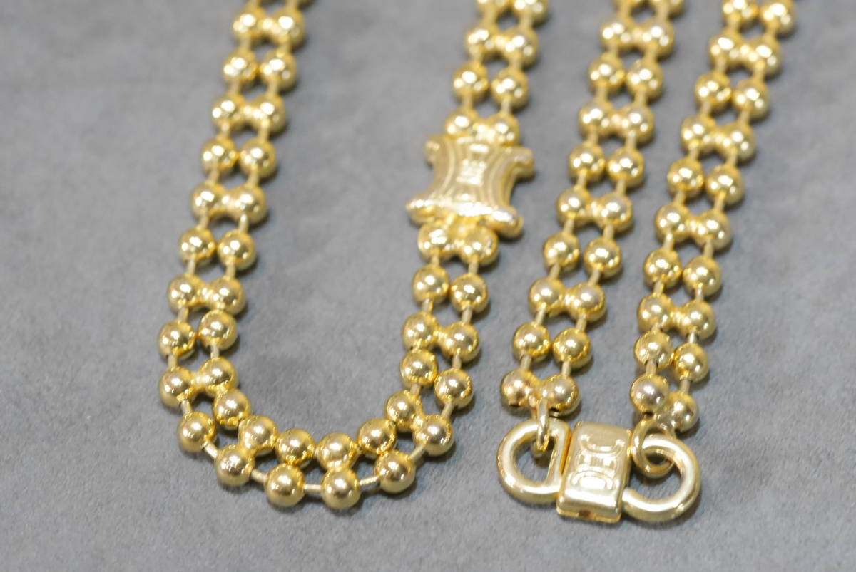 極美品✨セリーヌ ロングネックレス せまかっ マカダム チェーン 