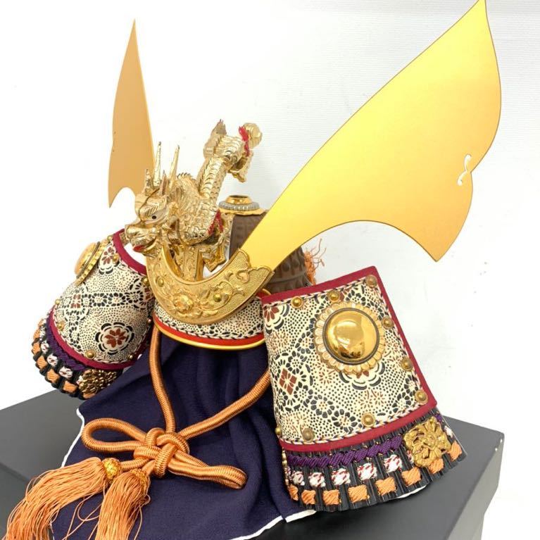 ニ武将samurai 赤備えトンボ三日月兜armor 五月人形