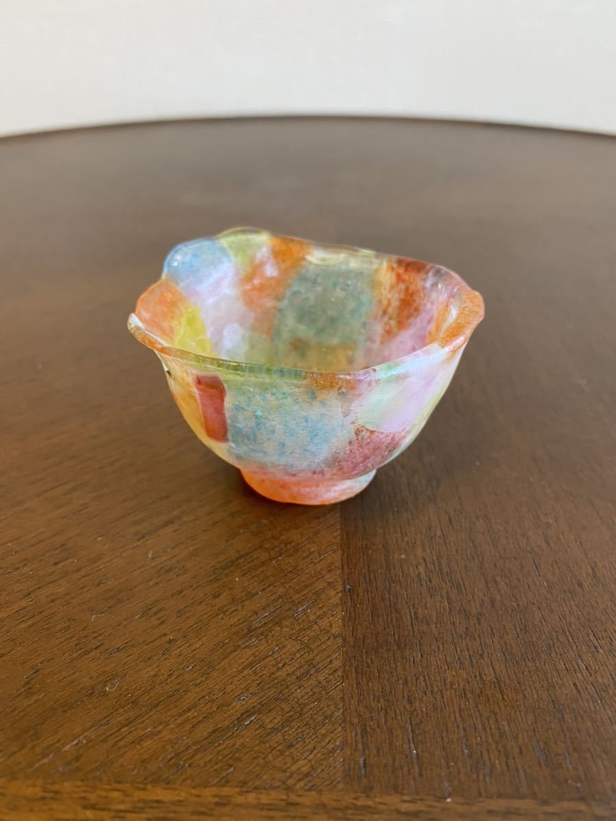 ガラス工芸作家 神田正之 キルンワーク ガラス皿 食器 フラワーベース