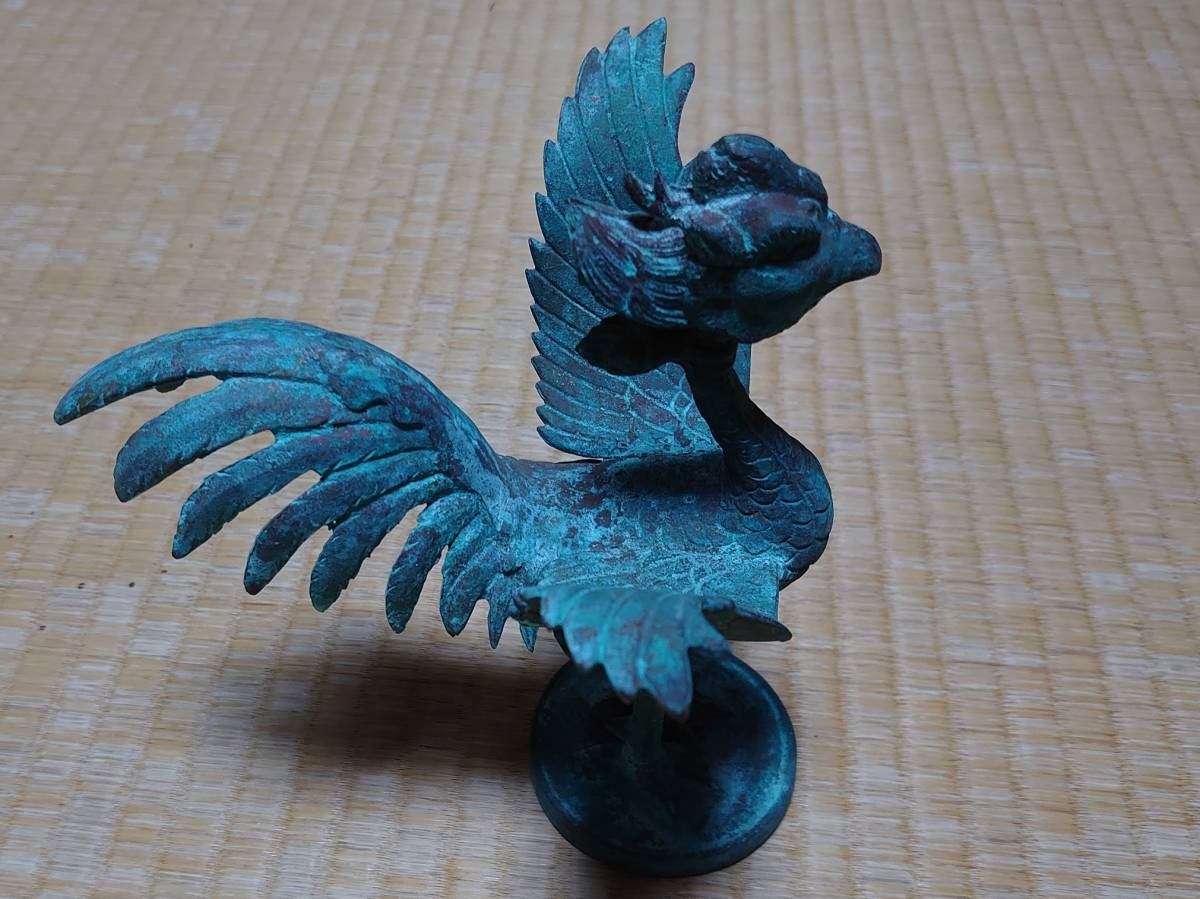 骨董品　置物　鳳凰　金　彫刻　アンティーク 骨董品 置物 鳳凰 金 彫刻 アンティーク