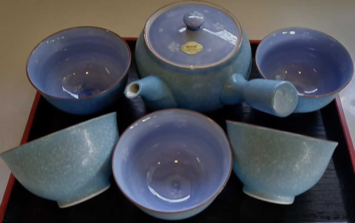 新品】有田焼 福幸窯【 桜 急須 ＆ 湯呑み 】湯飲み 5客揃え 陶器 未