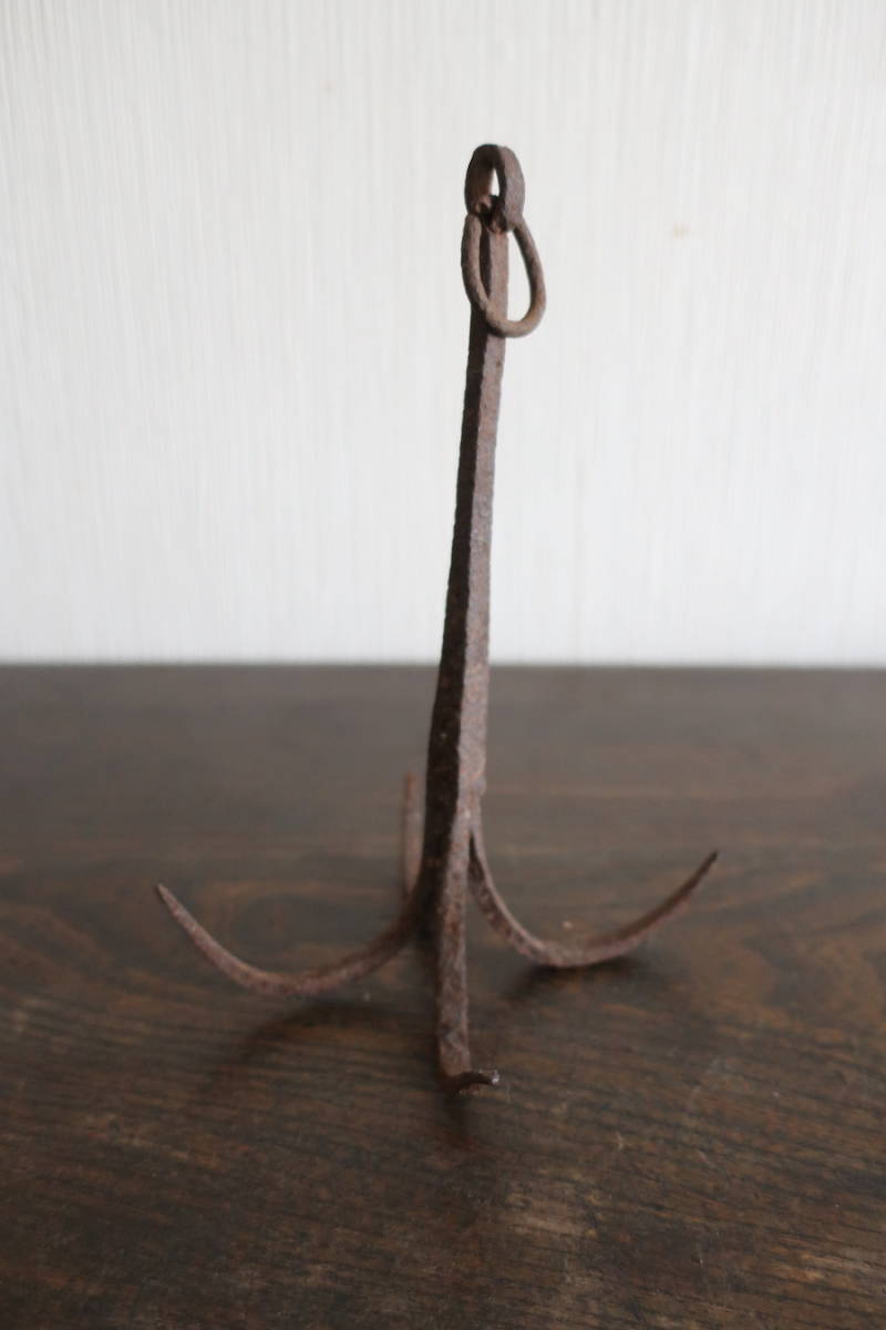 江戸時代古鉄製碇護送船団水軍等用４８センチサイズアンティーク４本爪碇飾り当時物 江戸時代護送船団水軍等用48センチサイズ古鉄製アンティーク4本爪碇
