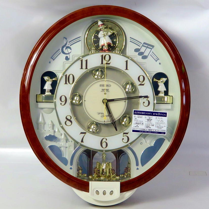 1円【中古美品】 SEIKO セイコー 電波掛け時計 ウェーブシンフォニー