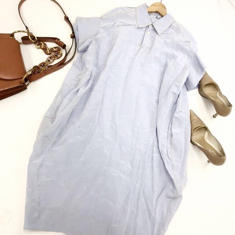 Marni マルニ コクーンシルエットワンピース 透け感 半袖 光沢感 ロング丈 バックシャン サイズ 40 ライトブルー 5925 の落札情報詳細 ヤフオク落札価格情報 オークフリー スマートフォン版