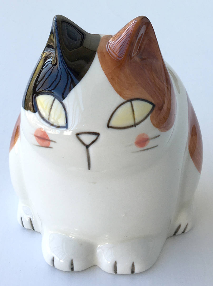有田焼猫の貯金箱吉澤深雪灰色