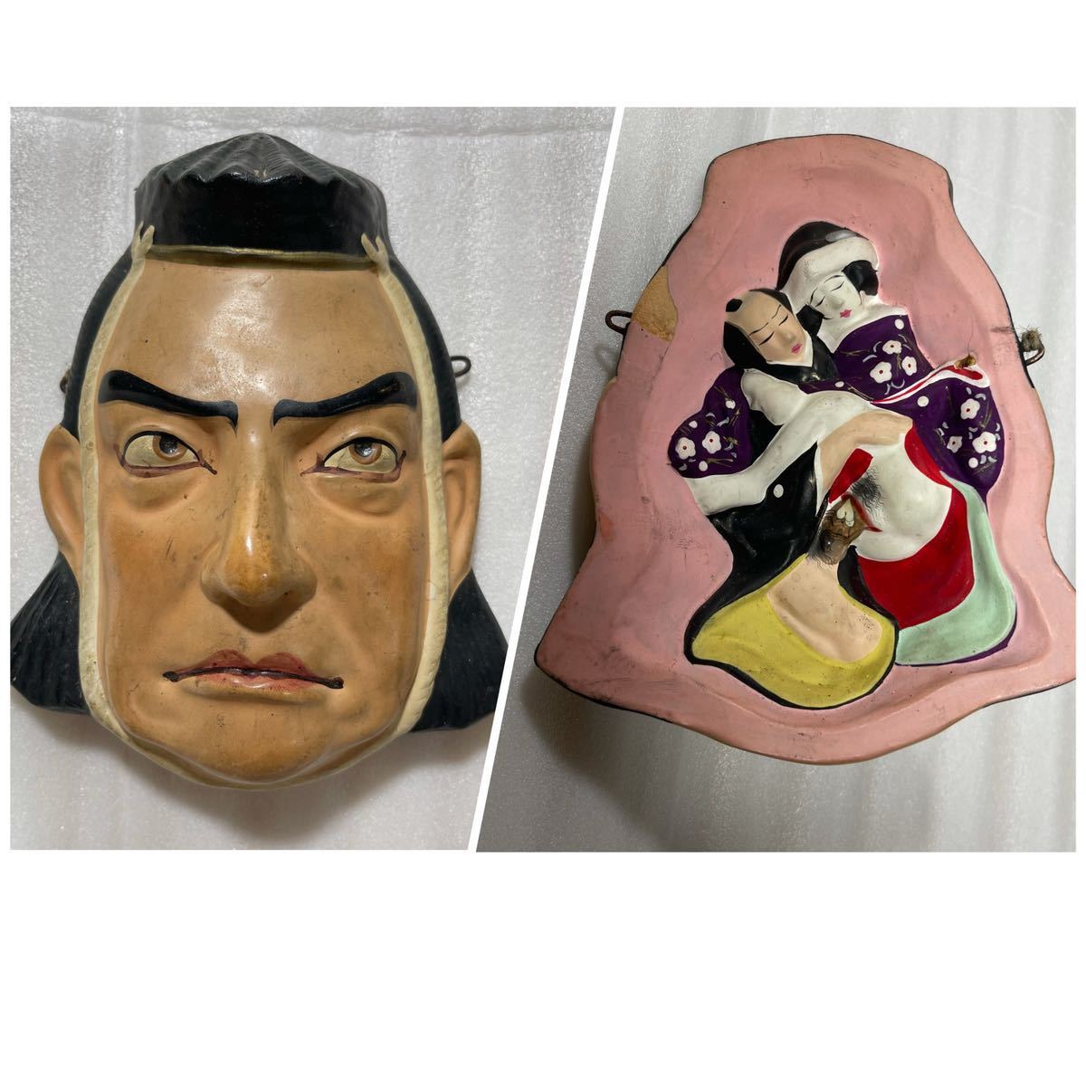 裏絵春画 お面 枕絵 浮世絵 男根女性器 着物美人図 能面 時代物 の落札