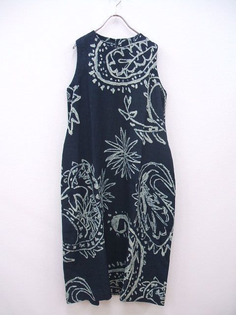 1 0522s 45rpm ズック麻世妙のプリントドレス インディゴ 0 ノースリーブワンピース フォーティーファイブアールピーエム Al の落札情報詳細 ヤフオク落札価格情報 オークフリー スマートフォン版