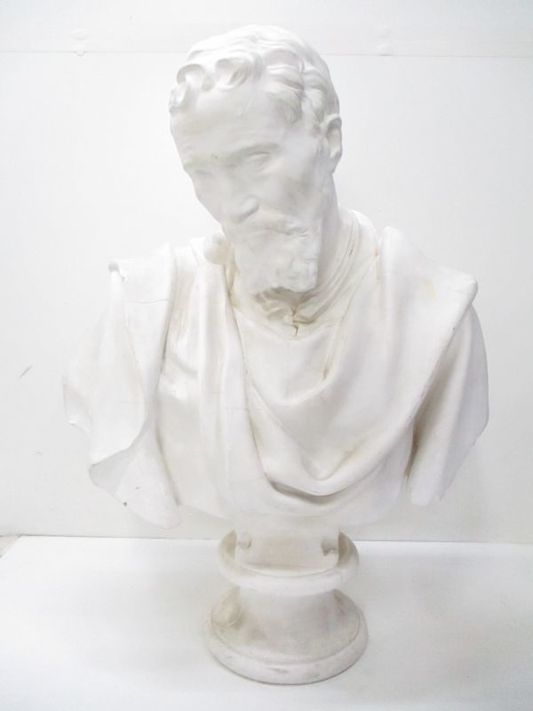 □石川古代彫刻SS 石膏像 ミケランジェロ 胸像 ヴォルテッラ イタリア
