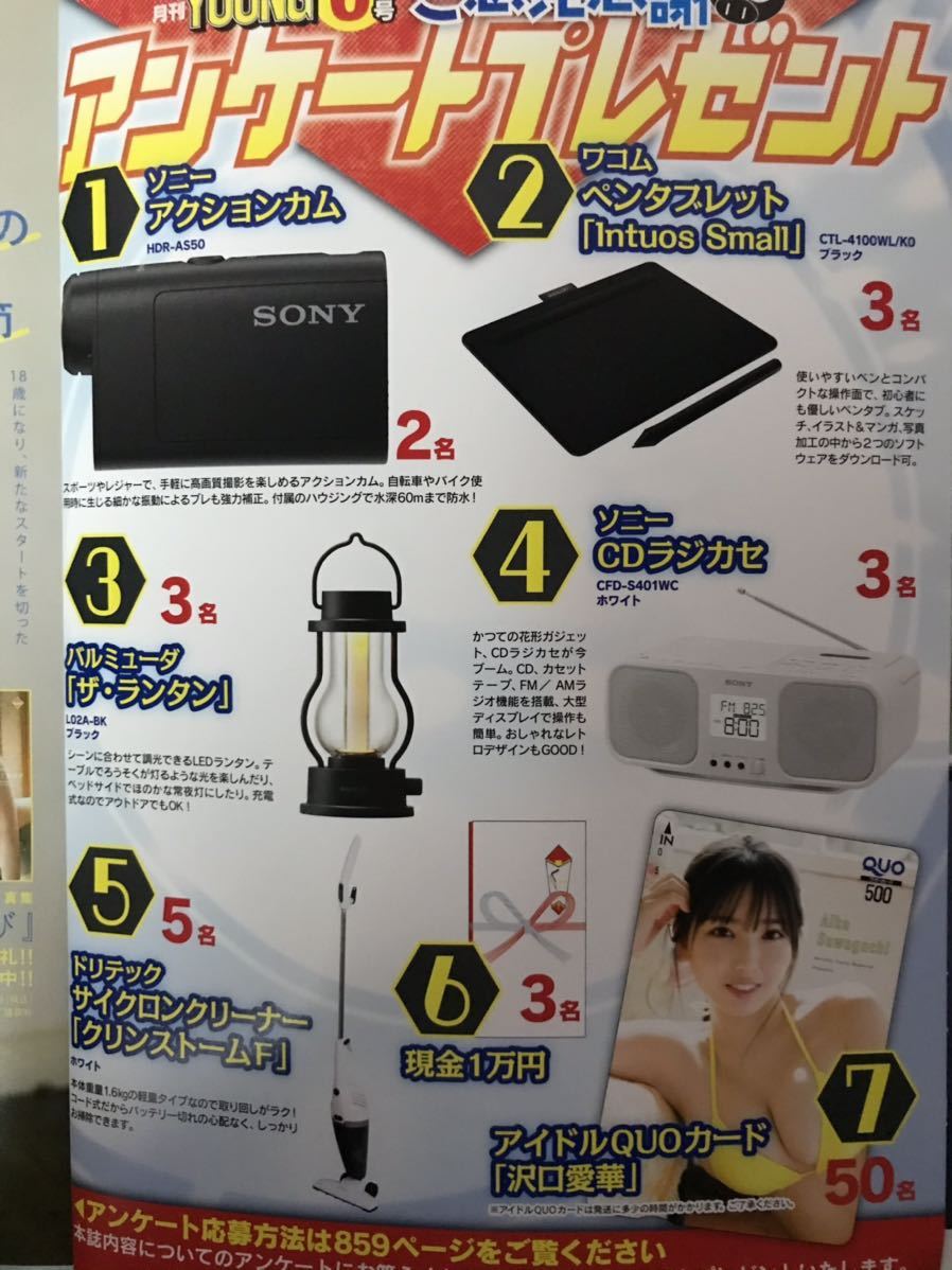 ☆ 沢口愛華 Aika Sawaguchi ヤングマガジン QUOカード クオカード