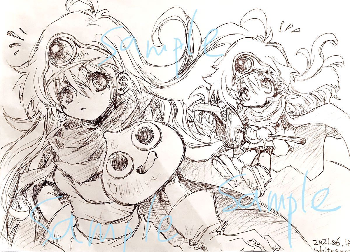 新品】【ドラクエ3 賢者♀】直筆 手描きイラスト B 5サイズコピー用紙