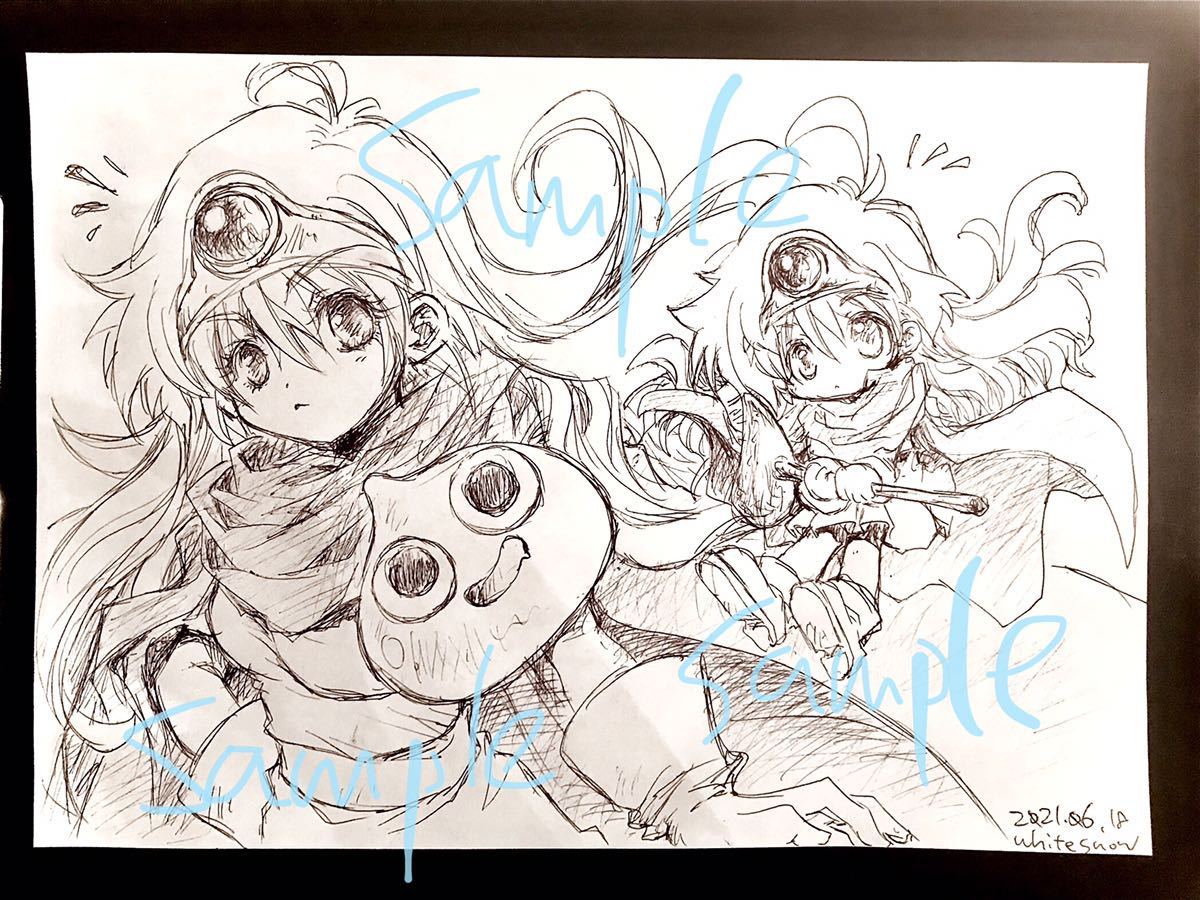 新品】【ドラクエ3 賢者♀】直筆 手描きイラスト B 5サイズコピー用紙