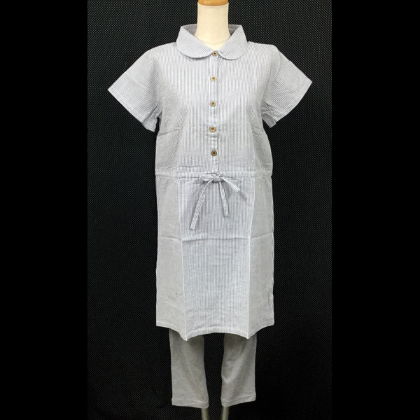 新品 613 アロマブルーム グレーボーダーえり付き長ワンピース スパッツ付き 送料無料 の落札情報詳細 ヤフオク落札価格情報 オークフリー スマートフォン版