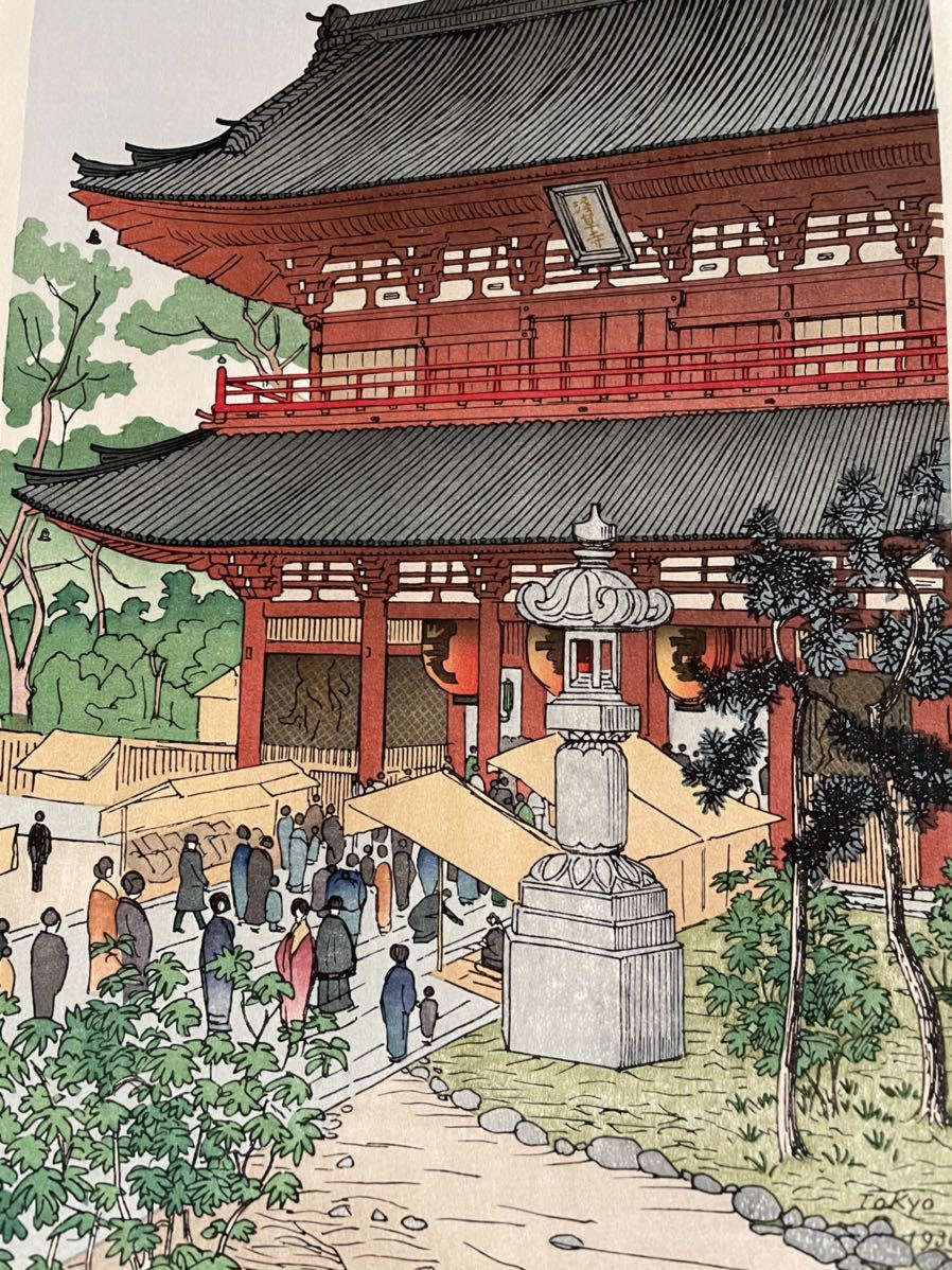 ◇ノエル・ヌエット《東京風景 浅草寺》昭和11年作・優良品木版画