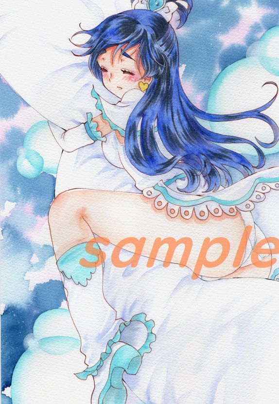 手描きイラスト ①キュアホワイト 雪城ほのか ＋ラフ画のコピー ふたり