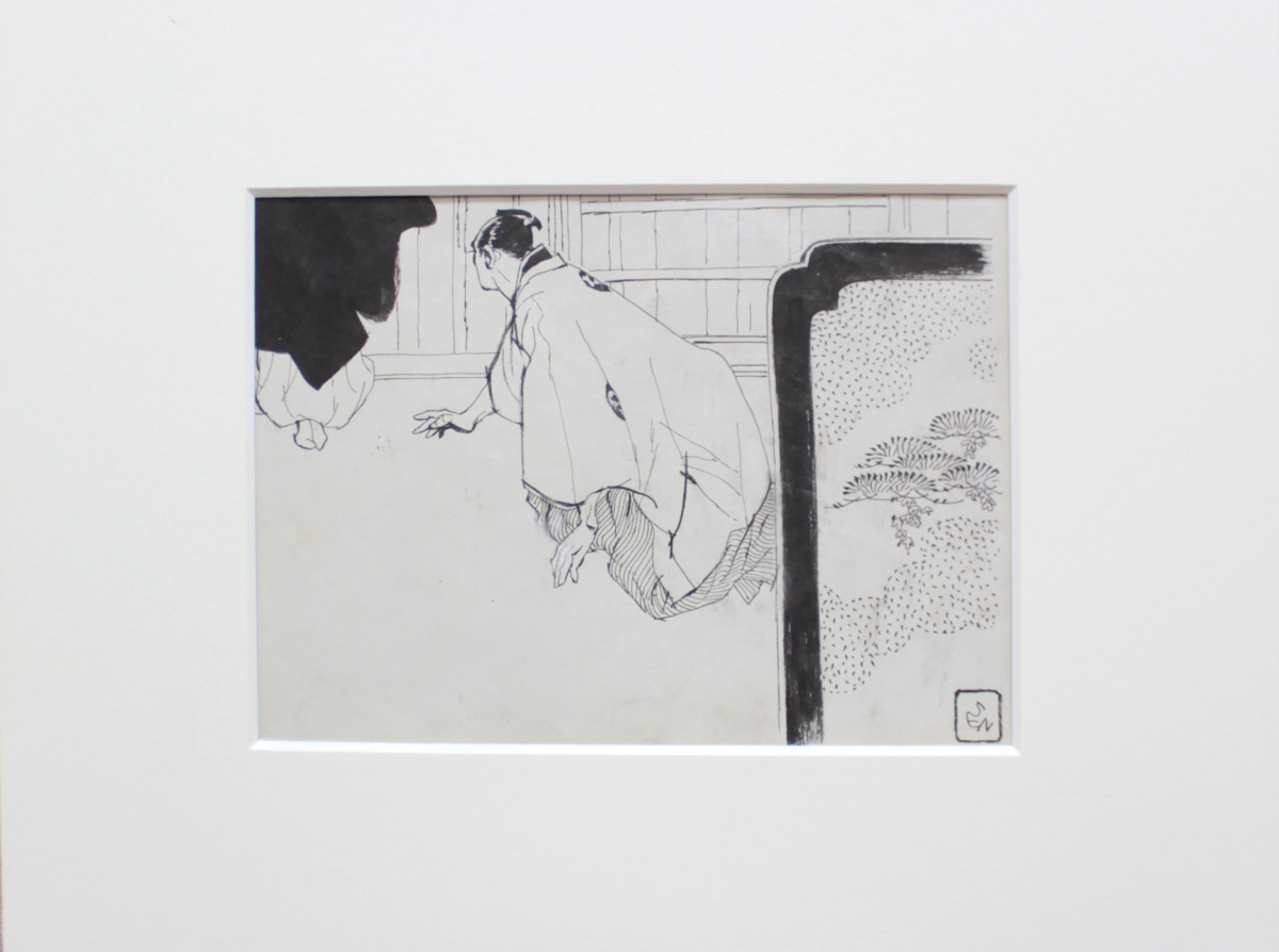 【真作保証】岩田専太郎「新源氏物語」真筆原画 直筆サイン 画廊シール有り 絵画 真作保証】岩田専太郎「新源氏物語」真筆原画 直筆サイン 画廊
