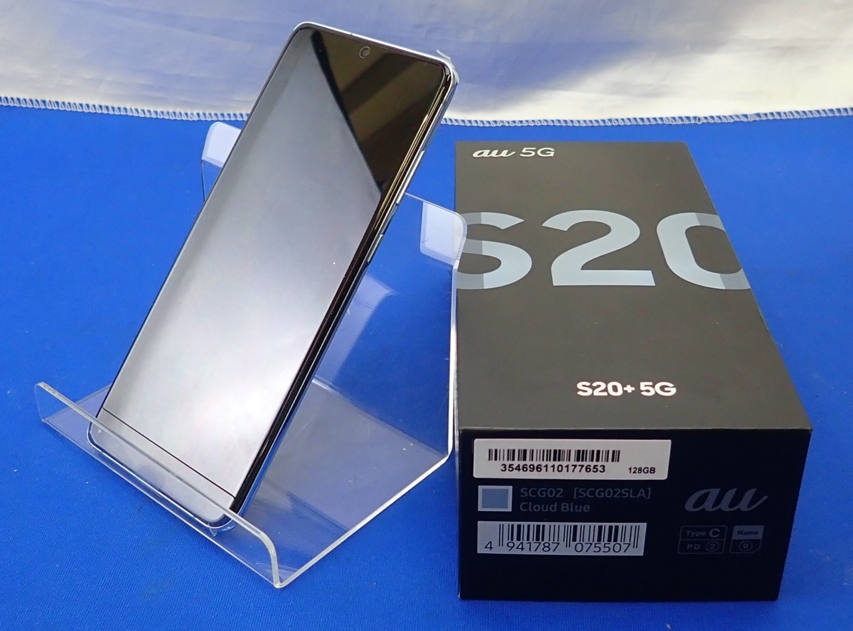 ◎au Galaxy S20+ 5G SCG02 ギャラクシー SCG02SLA Cloud Blue 利用 