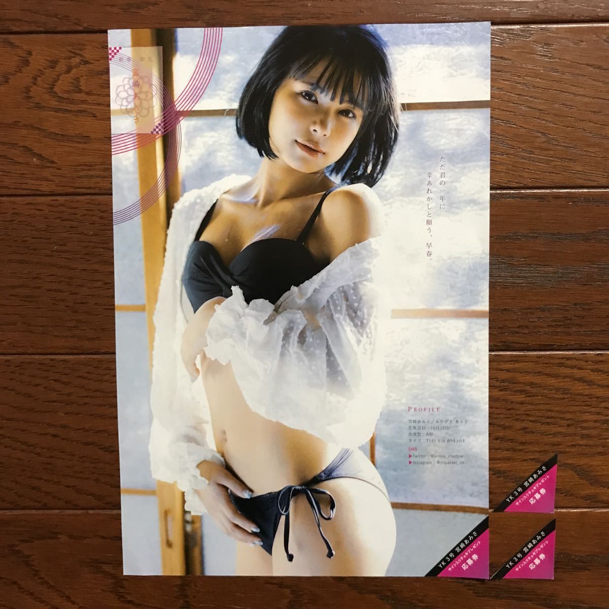 目立った傷や汚れなし】YK3号 宮崎あさみ サイン入りチェキ応募