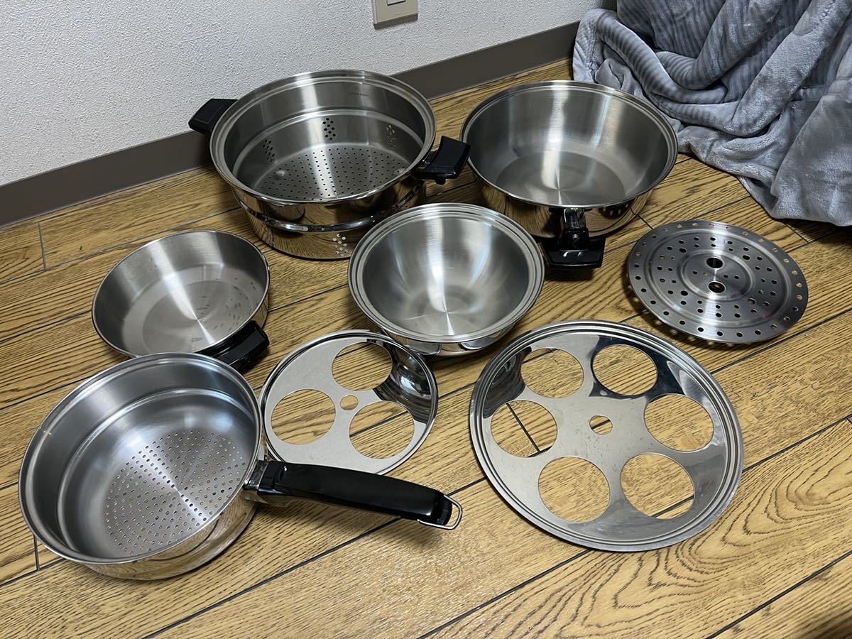 ロイヤルクイーンステンレススチール 蒸し器 2点セット
