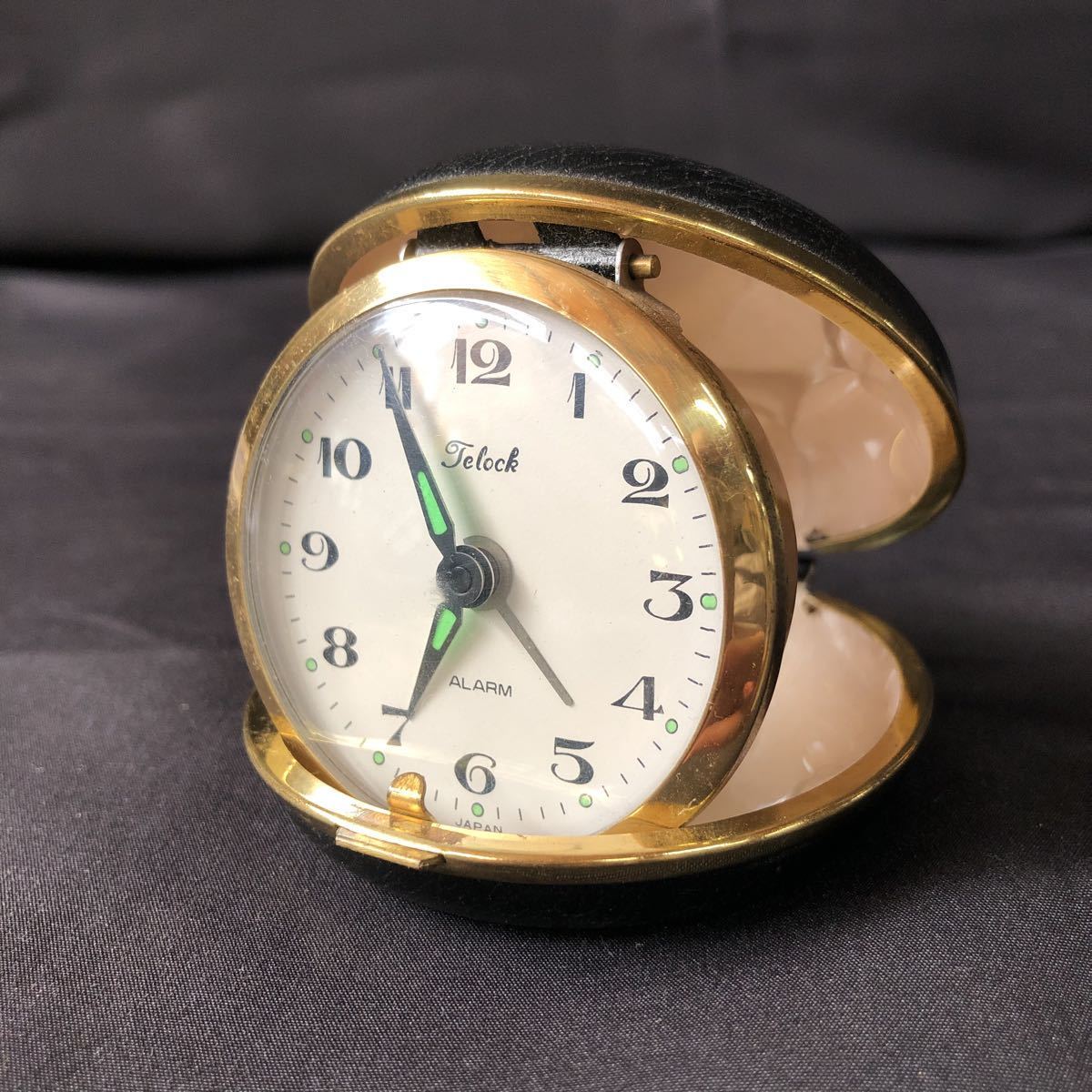 【激レア】 Rhythm リズム Telock テロック Alarm Clock アラーム クロック トラベル 時計 JAPAN 日本製