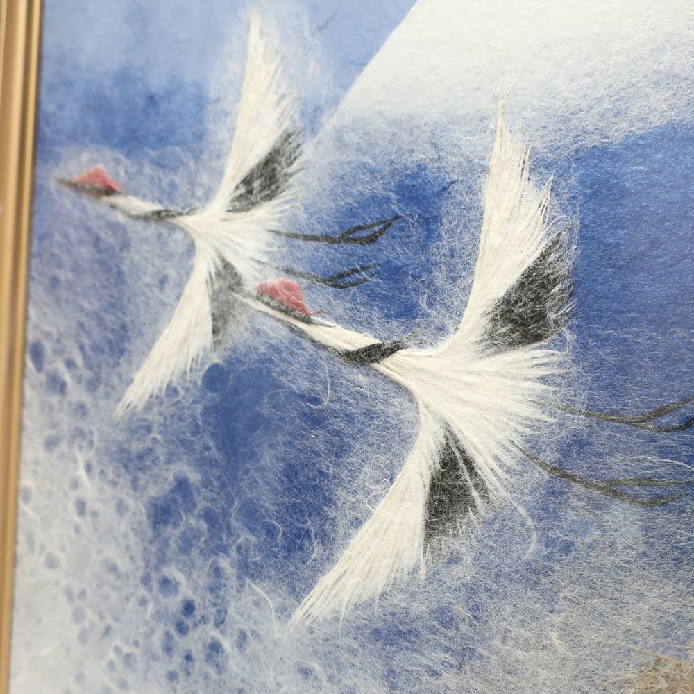 山内一生飛翔小原和紙工芸画鶴