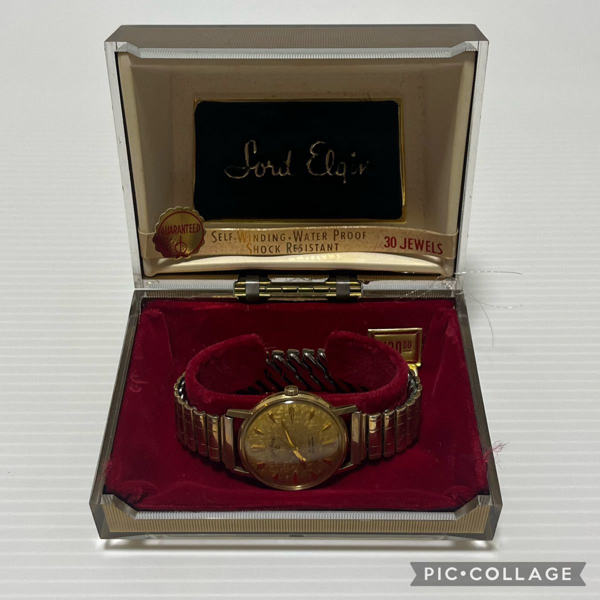 【傷や汚れあり】LORD ELGIN ロードエルジン 30 JEWELS SELFWINDING AMERICAN MADE 裏盤 10K