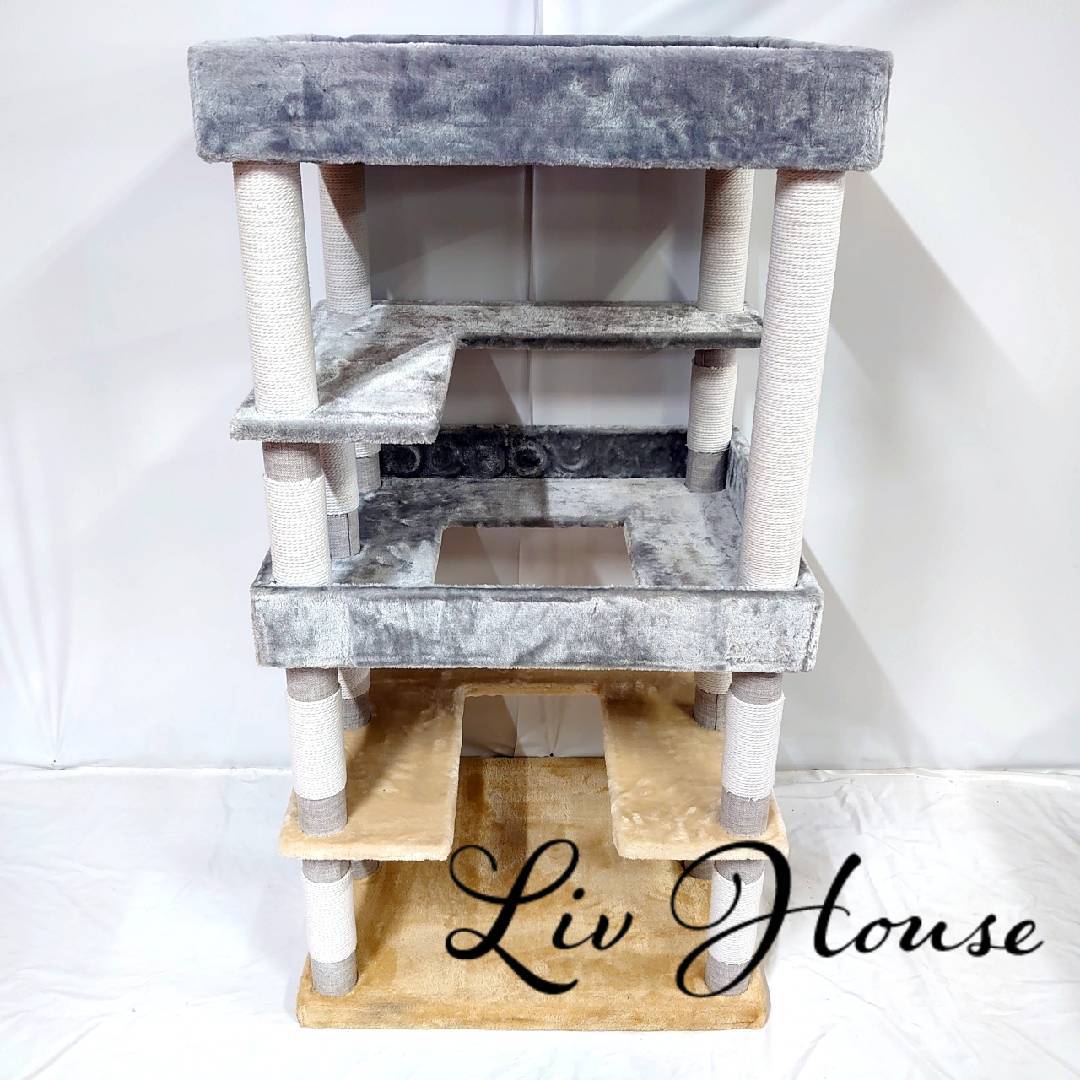 新品】遊園地 ペット用品 ペットグッズ 二段 キャットハウス 運動不足 ...